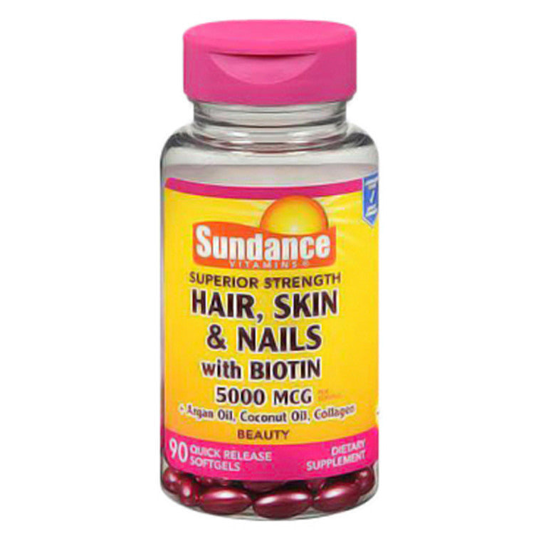 Sundance Hair Skin & Nails With Biotin Softgels 5000 Mcg Vitamins & Supplements Pasteur Pharmacy