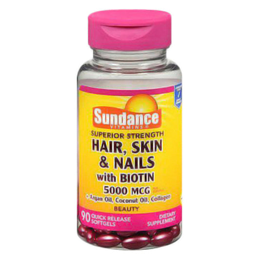 Sundance Hair Skin & Nails With Biotin Softgels 5000 Mcg Vitamins & Supplements Pasteur Pharmacy