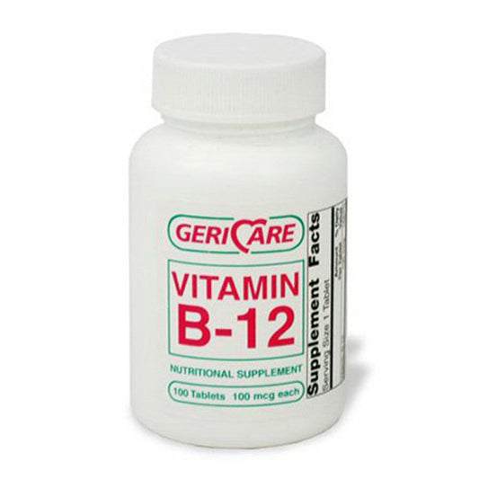 Geri-Care Vitamin B-12 Supplement – 100 mcg (100 Tablets) Vitamins & Supplements Pasteur Pharmacy