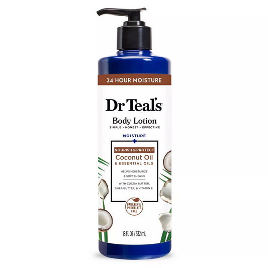 Dr Teal's Moisture + Nourishing Coconut Oil Body Lotion 18 Fl Oz Lotion & Moisturizer Pasteur Pharmacy