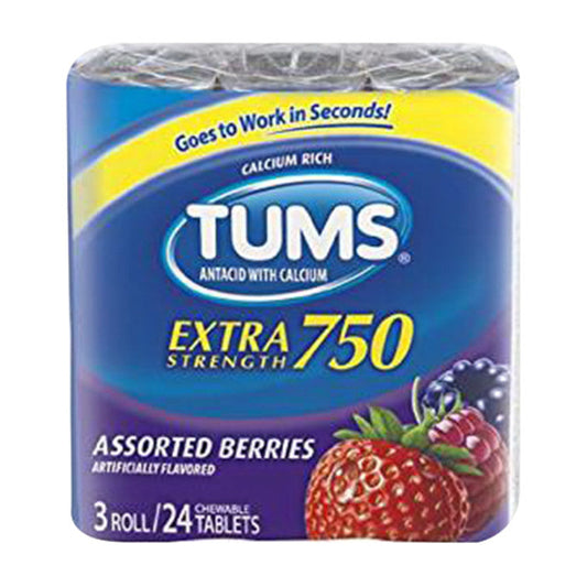 Tums Extra Strength 750 Assorted Berries Tablets Medicine Cabinets Pasteur Pharmacy