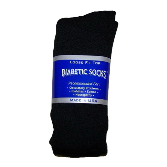 Leader Diabetic Crew Socks, Black, Large Socks Pasteur Pharmacy