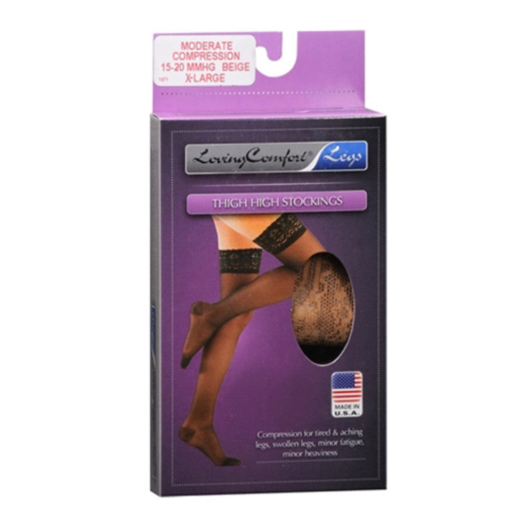 Scott Specialties Stockings Thigh-High, 10-20 LCE Beige Loving Comfort Support, X-Large Hosiery Pasteur Pharmacy