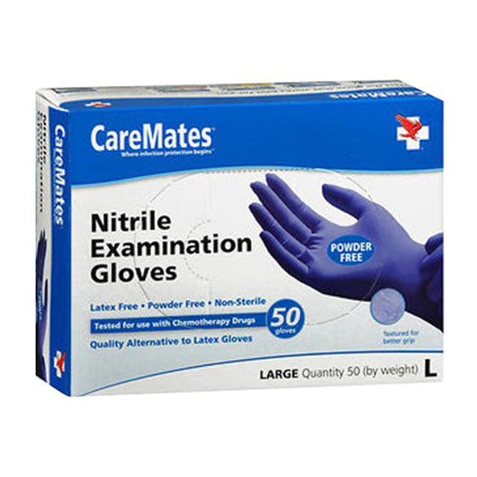 Caremates Powder Free Nitrile Examination Gloves Large Gloves & Mittens Pasteur Pharmacy