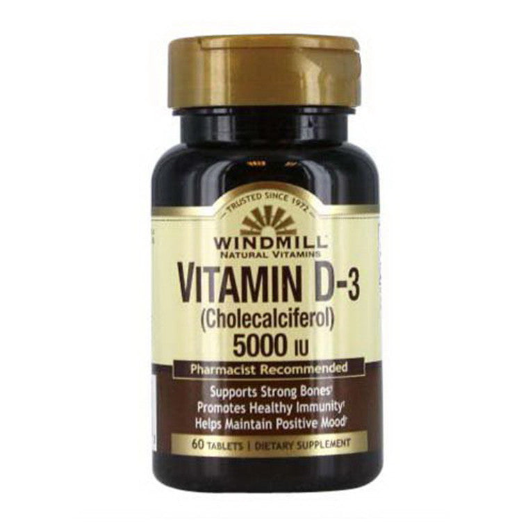Windmill® Vitamin D-3 – High Potency 5000 IU Tablets Vitamins & Supplements Pasteur Pharmacy