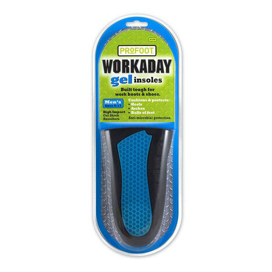 Workaday Gel Insoles for Men – All-Day Comfort & Shock Absorption, 1 Pair Foot Care Pasteur Pharmacy