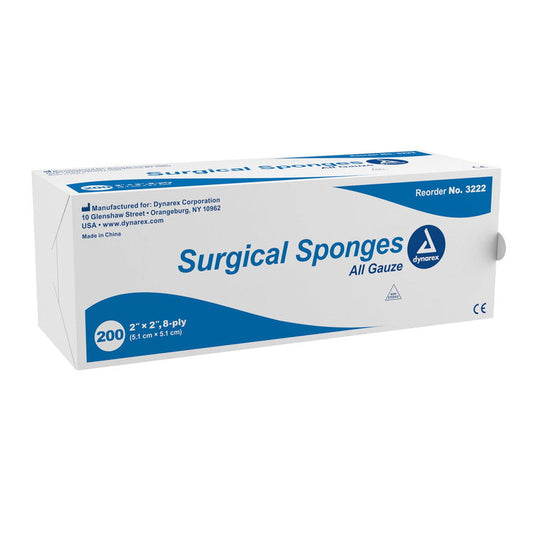Non-Sterile Gauze Sponges - 2" x 2", 8-Ply Cotton, 200 Count Value Pack Medical Supplies Pasteur Pharmacy