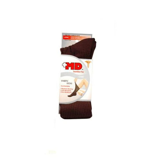 MD Black Diabetic Crew Socks Large 1 Pair Fitness & Nutrition Pasteur Pharmacy