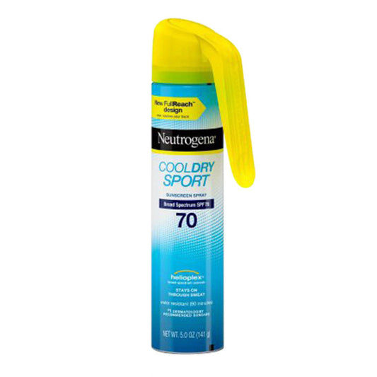 Neutrogena CoolDry Sport Sunscreen Body Spray With Broad Spectrum SPF 70 UVA/UVB Protection, Sweat- & Water-Resistant Mist, PABA-Free, Lightweight, Oil-Free, 5 Oz Sunscreen Pasteur Pharmacy