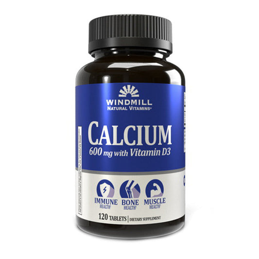 Windmill® Calcium 600 mg with Vitamin D3 – Bone Health Support (120 Tablets) Vitamins & Supplements Pasteur Pharmacy
