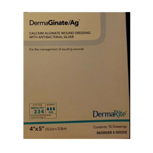 Dermarite DermaGinate/ Ag Alginate Dressing With Antibacterial Silver 4X 5 In 10 Ct Medical Supplies Pasteur Pharmacy