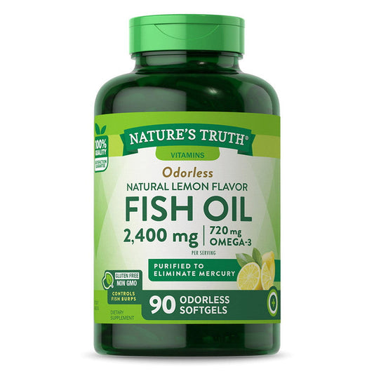 Nature's Truth Fish Oil, Odorless, 2,400 Mg, Softgels, Natural Lemon Flavor Health & Beauty Pasteur Pharmacy
