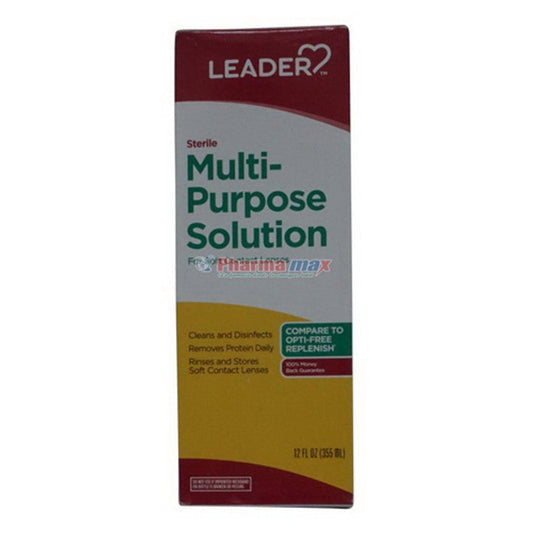 Leader Multi-Purpose Solution For Contact Lenses, 12 Oz Contact Lens Solution Pasteur Pharmacy