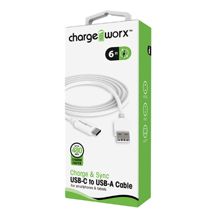 Chargeworx Usb -Ausb -C 6Ft Wht 1 Cables Pasteur Pharmacy