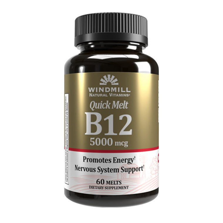 Windmill Quick Melt Vitamin B-12 5000 Mcg Dietary Supplement, 60 Count 1 Vitamins & Supplements Pasteur Pharmacy