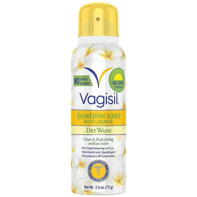 Vagisil Scentsitive Scents Dry Wash Spray, White Jasmine, 2.6 Oz Personal Care Pasteur Pharmacy