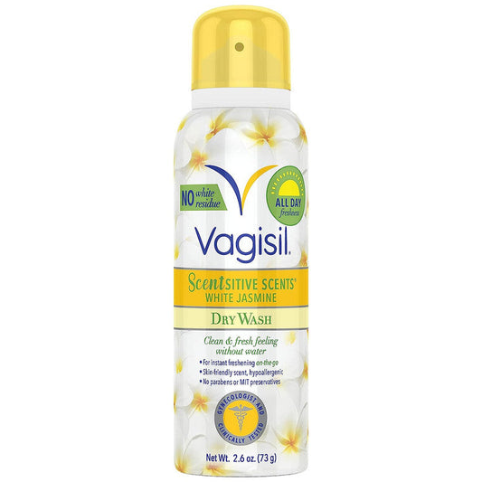Vagisil Scentsitive Scents Dry Wash Spray, White Jasmine, 2.6 Oz Personal Care Pasteur Pharmacy