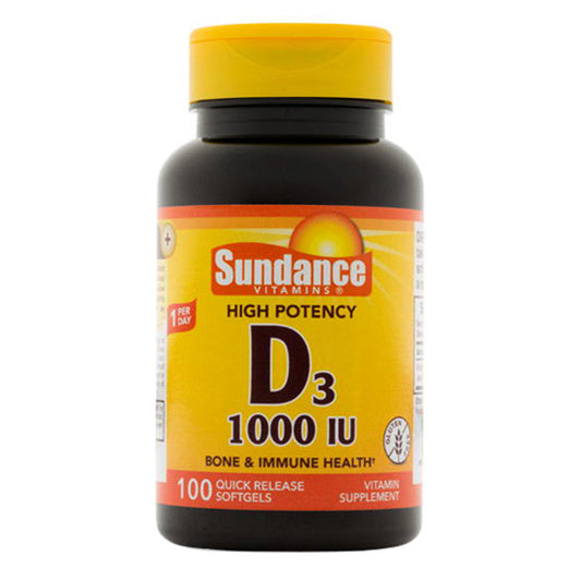 Sundance Vitamins High Potency Vitamin D3 1000 IU Quick Release - 100 Softgels Vitamins & Supplements Pasteur Pharmacy