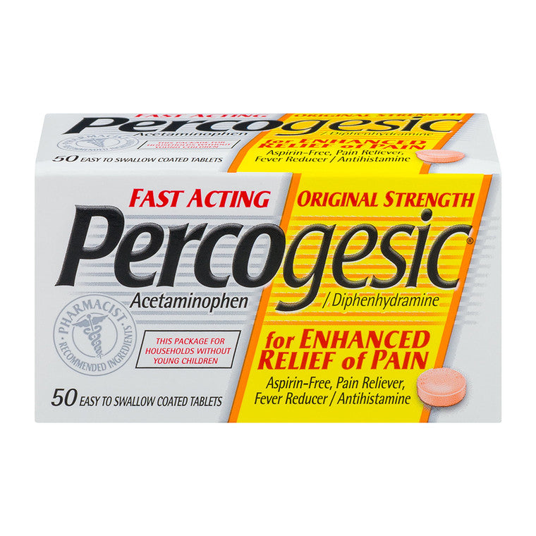 Percogesic Pain Reliever Tablets Original Strength Health & Beauty Pasteur Pharmacy