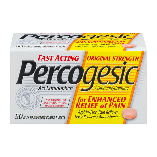 Percogesic Pain Reliever Tablets Original Strength Health & Beauty Pasteur Pharmacy