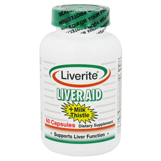 Liverite® Liver Aid with Milk Thistle - 60 Capsules - Liver Detox & Health Formula Vitamins & Supplements Pasteur Pharmacy