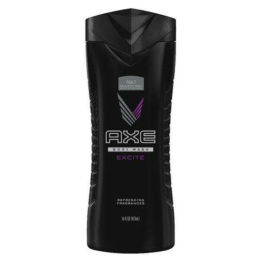 AXE Body Wash, 12H, Refreshing Scent, Excite, Crisp Coconut & Black Pepper - 16 Ounce Body Wash Pasteur Pharmacy