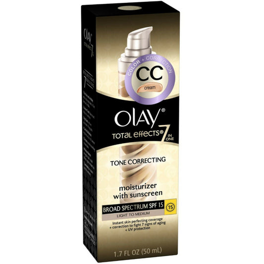 Olay CC Cream - Total Effects Tone Correcting Moisturizer With Sunscreen Broad Spectrum SPF 15 Light To Medium 1.7 Fl Oz Health & Beauty Pasteur Pharmacy