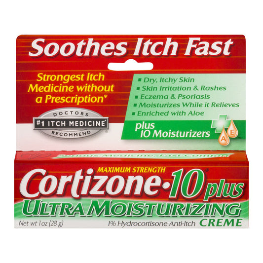Cortizone-10 Anti Itch Creme, Maximum Strength, Plus Ultra Moisturizing 1 Oz First Aid Pasteur Pharmacy