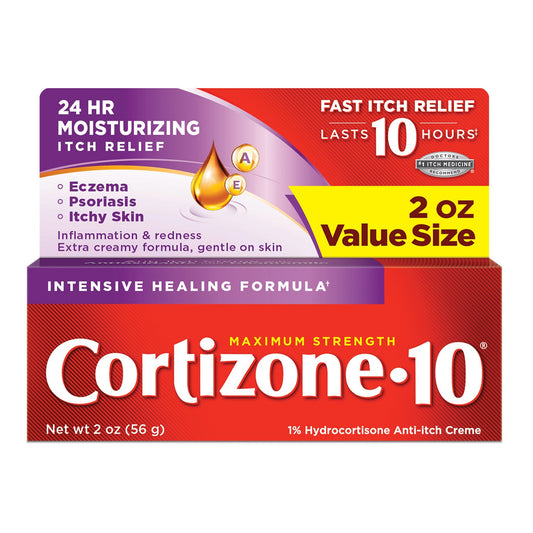Cortizone 10 Anti-Itch Creme, Maximum Strength, Intensive Healing Formula, 2 Oz Value Health & Beauty Pasteur Pharmacy