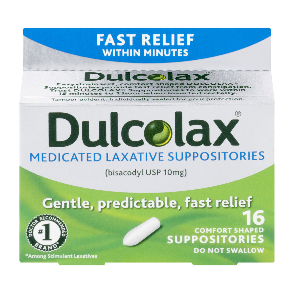 Dulcolax Suppositories, Medicated Laxative, 10 Mg, Comfort Shaped Health & Beauty Pasteur Pharmacy
