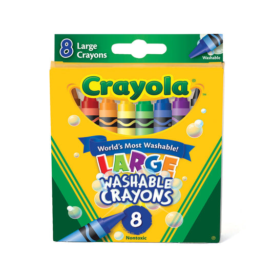 Crayola Ultra-Clean Washable Crayons, Large, 8 Colors/Box Toys Pasteur Pharmacy