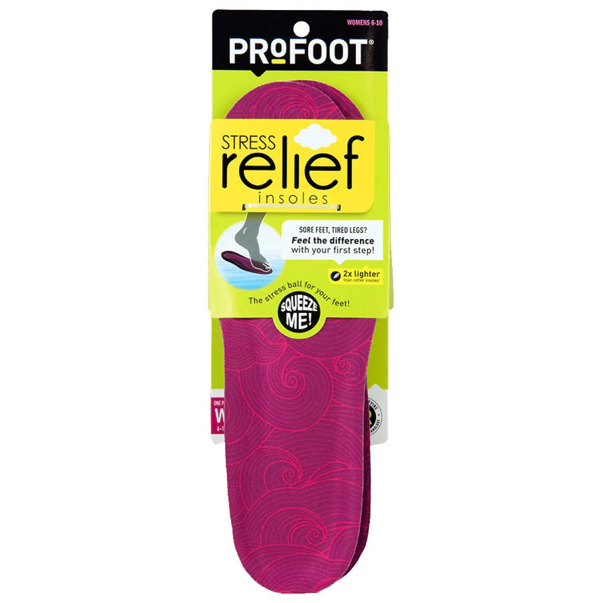 ProFoot Stress Relief Insoles for Women, Orthotic Support, 1 Pair Insoles & Inserts Pasteur Pharmacy
