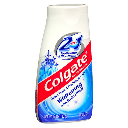 Colgate 2-in-1 Whitening Toothpaste & Mouthwash, Liquid Gel – 4.6 oz Squeeze Bottle Toothpaste Pasteur Pharmacy