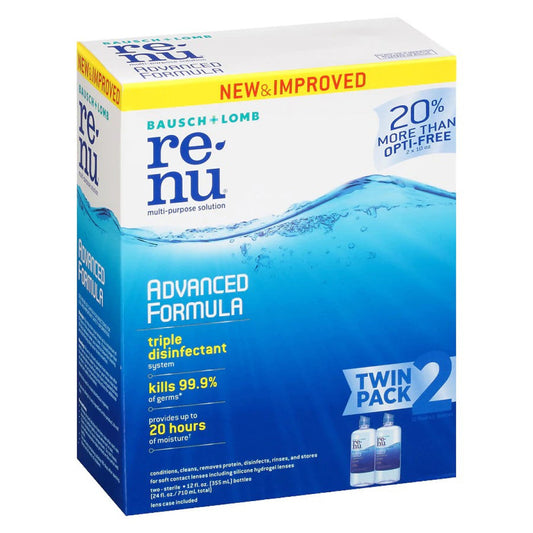 Bausch & Lomb Re Nu Multi Purpose Solution, Advanced Formula, Twin Pack Jewelry Cleaning & Care Pasteur Pharmacy