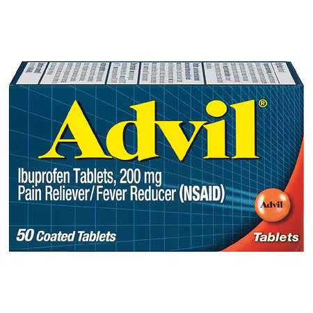Advil Pain Reliever and Fever Reducer - Ibuprofen 200 mg, 50 Coated Tablets Medicine & Drugs Pasteur Pharmacy