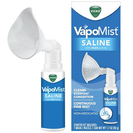 Vicks VapoMist Saline, Gentle Mist With Soothing Vapors, Non- Medicated - 1.7 oz Health Care Pasteur Pharmacy