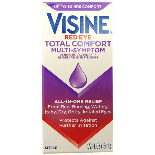 Visine Red Eye, Total Comfort Multi-Symptom Eye Drops, 1/2 Fl Oz (15 Ml) Health & Beauty Pasteur Pharmacy