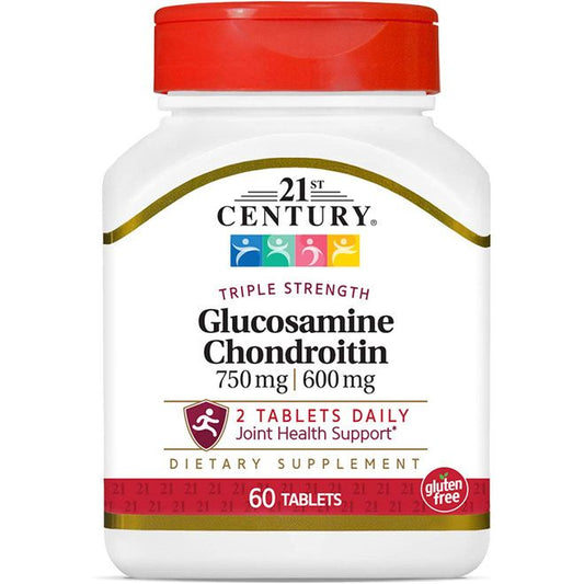 21st Century Glucosamine / Chondroitin, Triple Strength, 750 Mg / 600 Mg, 60 Tablets Vitamins & Supplements Pasteur Pharmacy