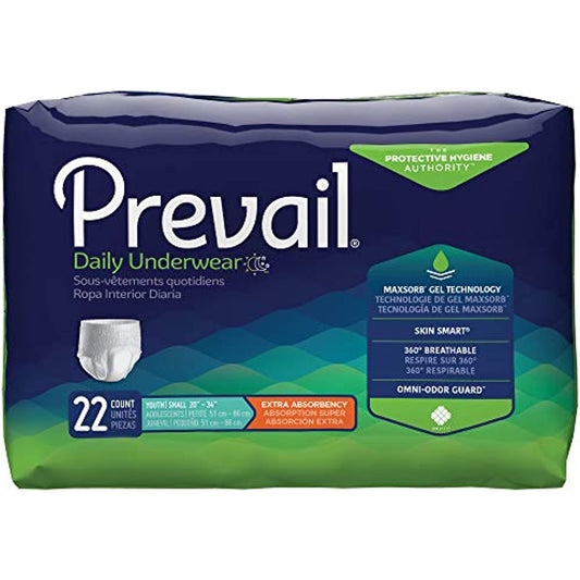 Prevail® First Quality Youth Absorbent Underwear – Size Small (22 Count) Incontinence Aids Pasteur Pharmacy