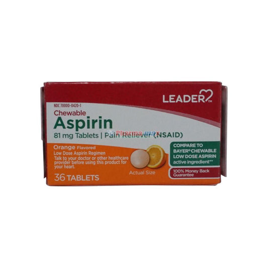 Leader™ Low Dose Aspirin (81 mg) – Orange Flavor Medicine & Drugs Pasteur Pharmacy