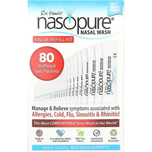 Nasopure Nasal Wash, Value Refill Kit, 80 Buffered Salt Packets Medicine & Drugs Pasteur Pharmacy