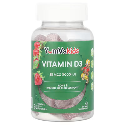 YumVs Kids Vitamin D3 25 mcg (1000 IU) Berry Gummies, 60 Count Vitamins & Supplements Pasteur Pharmacy