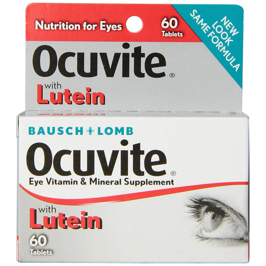 Ocuvite Bausch & Lomb, Eye Vitamin & Mineral Supplement, Lutein & Antioxidants, 60 Tablets Vitamins & Supplements Pasteur Pharmacy