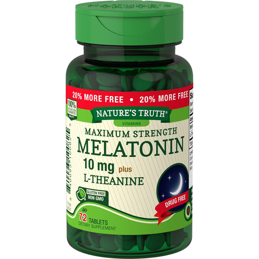 Nature's Truth® Sleep Melatonin Plus L-Theanine – 10 mg (72 Tablets) Health & Beauty Pasteur Pharmacy
