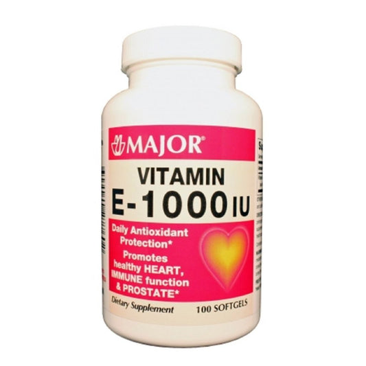 Major Vitamin E Capsules 1000 IU Yellow Vitamins & Supplements Pasteur Pharmacy