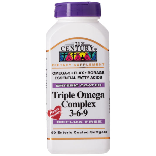 21st Century Enteric Coated Triple Omega Complex 3-6-9 Vitamins & Supplements Pasteur Pharmacy