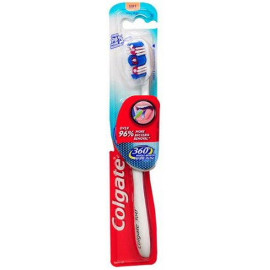 Colgate 360 Whole Mouth Clean Toothbrush, Soft Bristles, 1 Count – Manual Toothbrush with Tongue and Cheek Cleaner Toothbrushes Pasteur Pharmacy