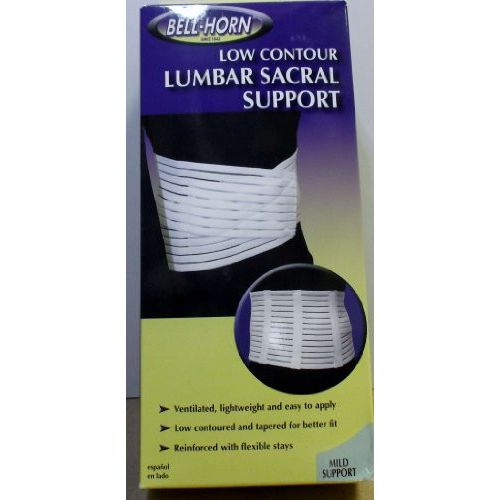 Bell-Horn Low Contour Lumbar Sacral Support In White Size: Low Contour Lumbar Sacral Support Large White & Cream Sauces Pasteur Pharmacy