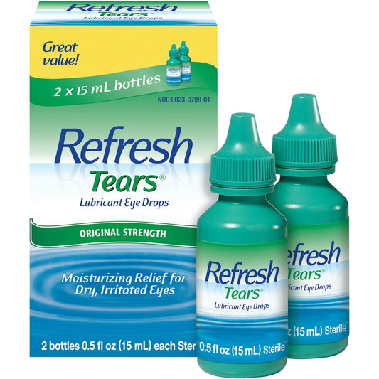 Refresh Tears Moisturizing Relief Lubricant Eye Drops 2- 0.5 Fl Oz Bottles Personal Care Pasteur Pharmacy