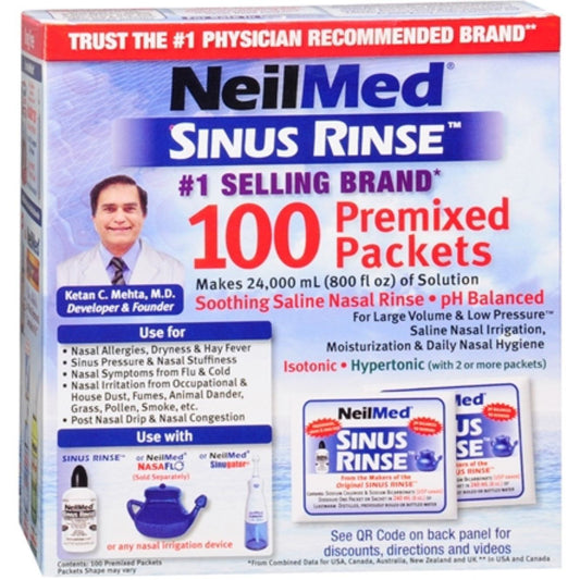 NeilMed Sinus Rinse Saline Nasal Rinse, Premixed Packets Health & Beauty Pasteur Pharmacy